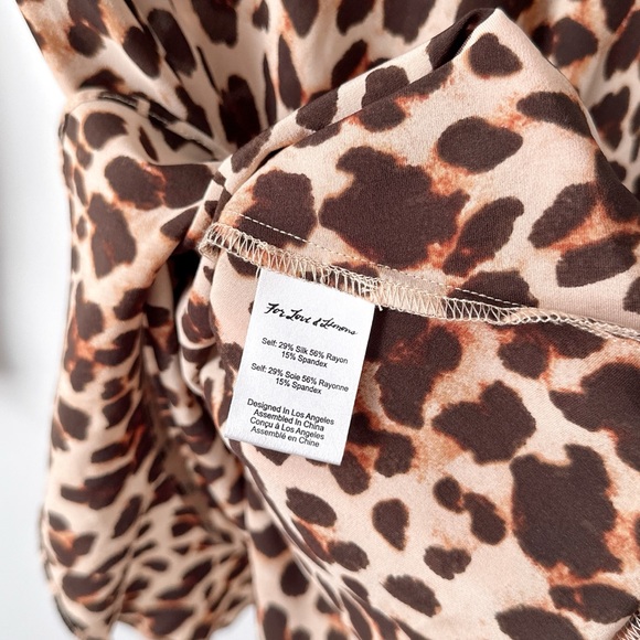 for love & lemons  leo keyhole stretch silk mini dress in cheetah, size small - Picture 6 of 15